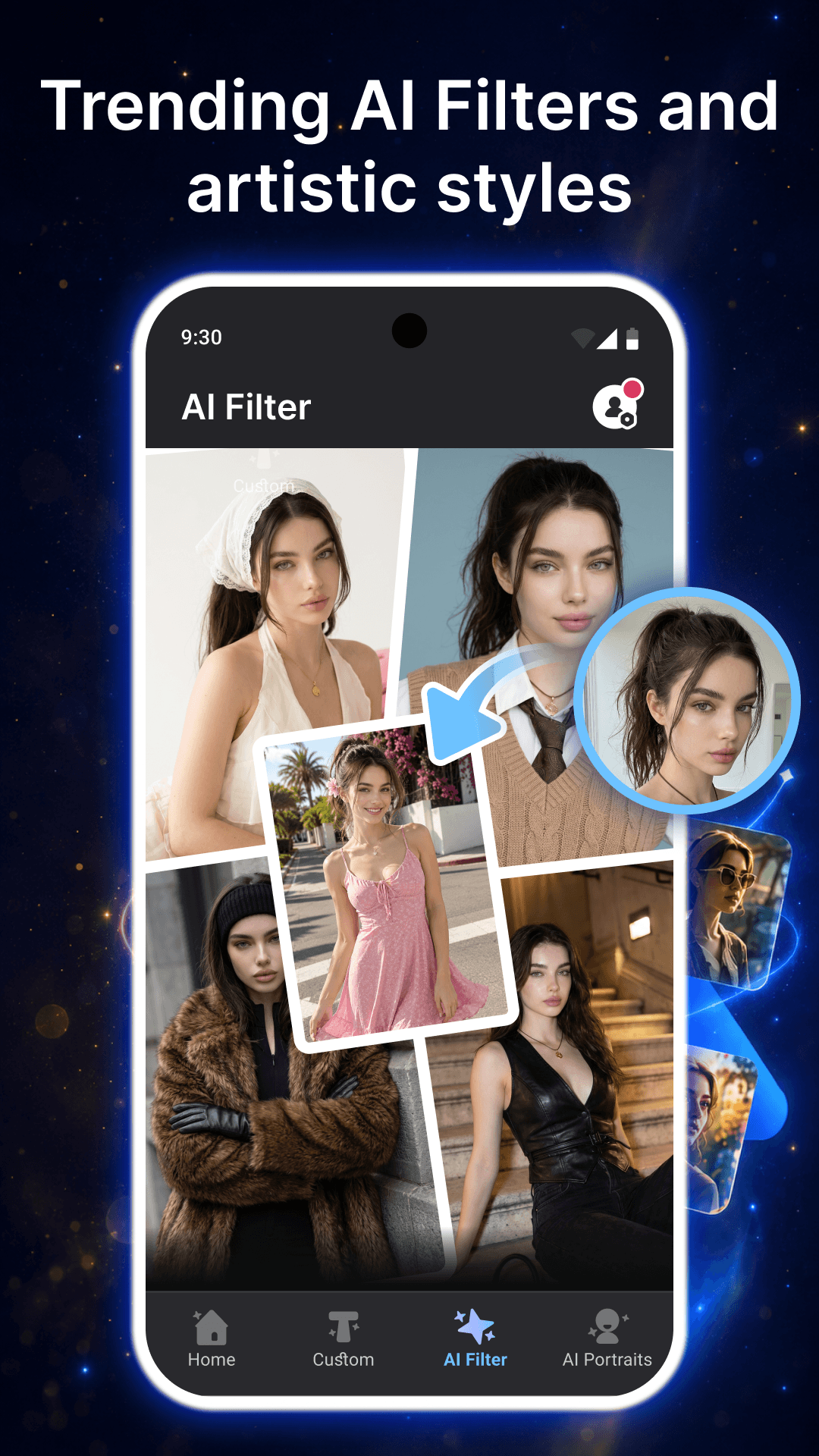 AI Photo Maker trending filters preview